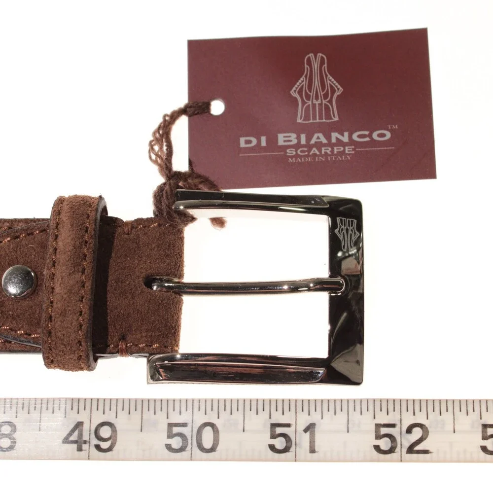 Di Bianco NWT Cut to Size Dress Belt In Solid Brown Suede Leather One Size